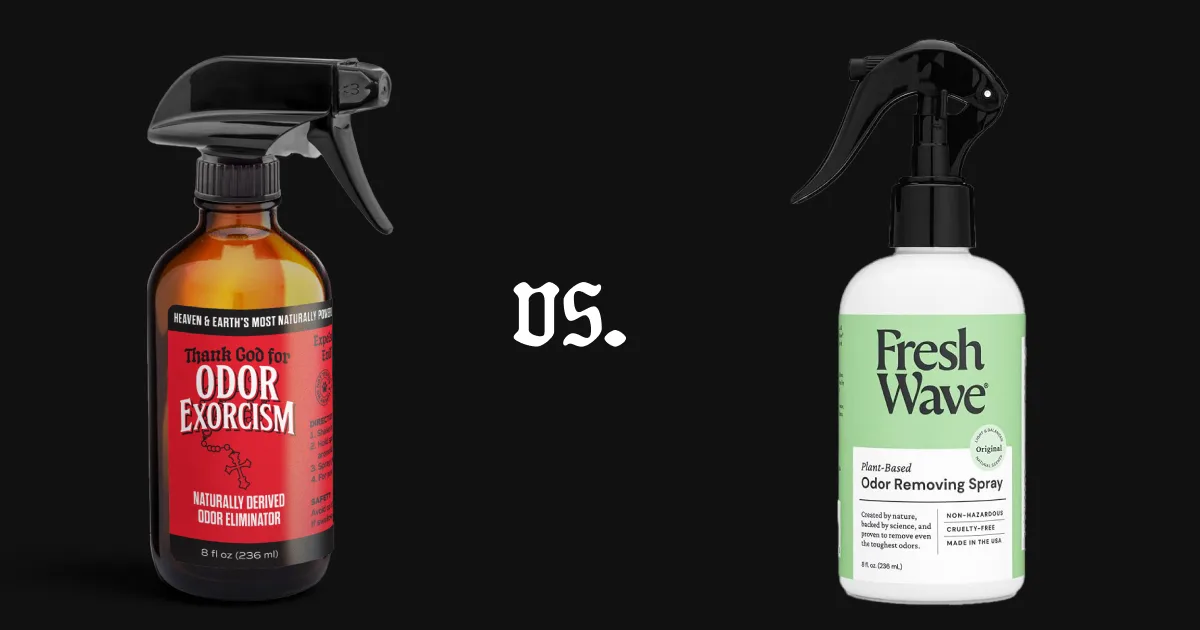 Fresh Wave vs Odor Exorcism natural odor eliminator comparison image